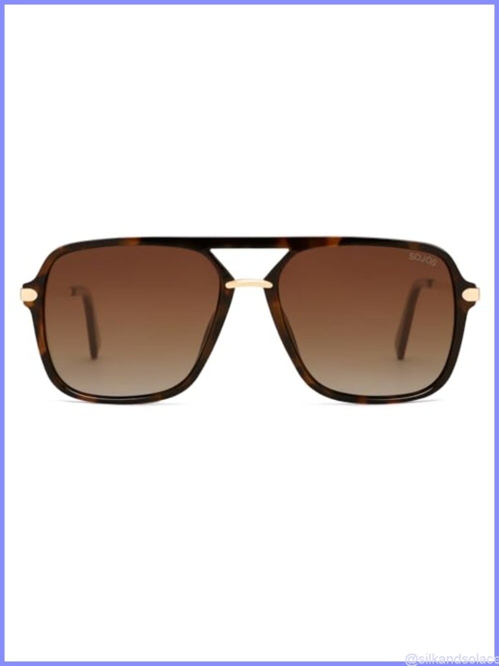 Polarized Aviator Sunglasses Unisex Square UV Protection Full-Frame Metal Hinges